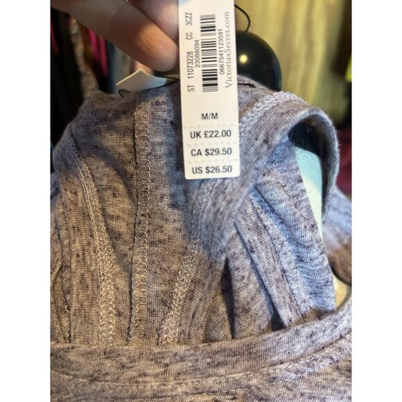 Victoria's Secret Angel Purple Heathered Racerback Tank Knit Stretch NWT Sz M - Picture 8 of 10
